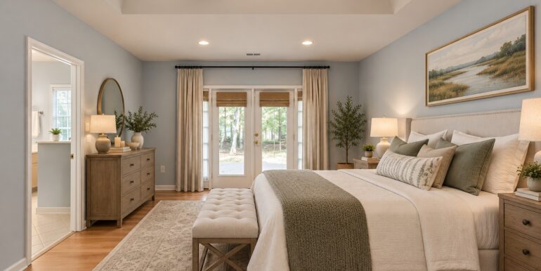 Virtually staged bedroom